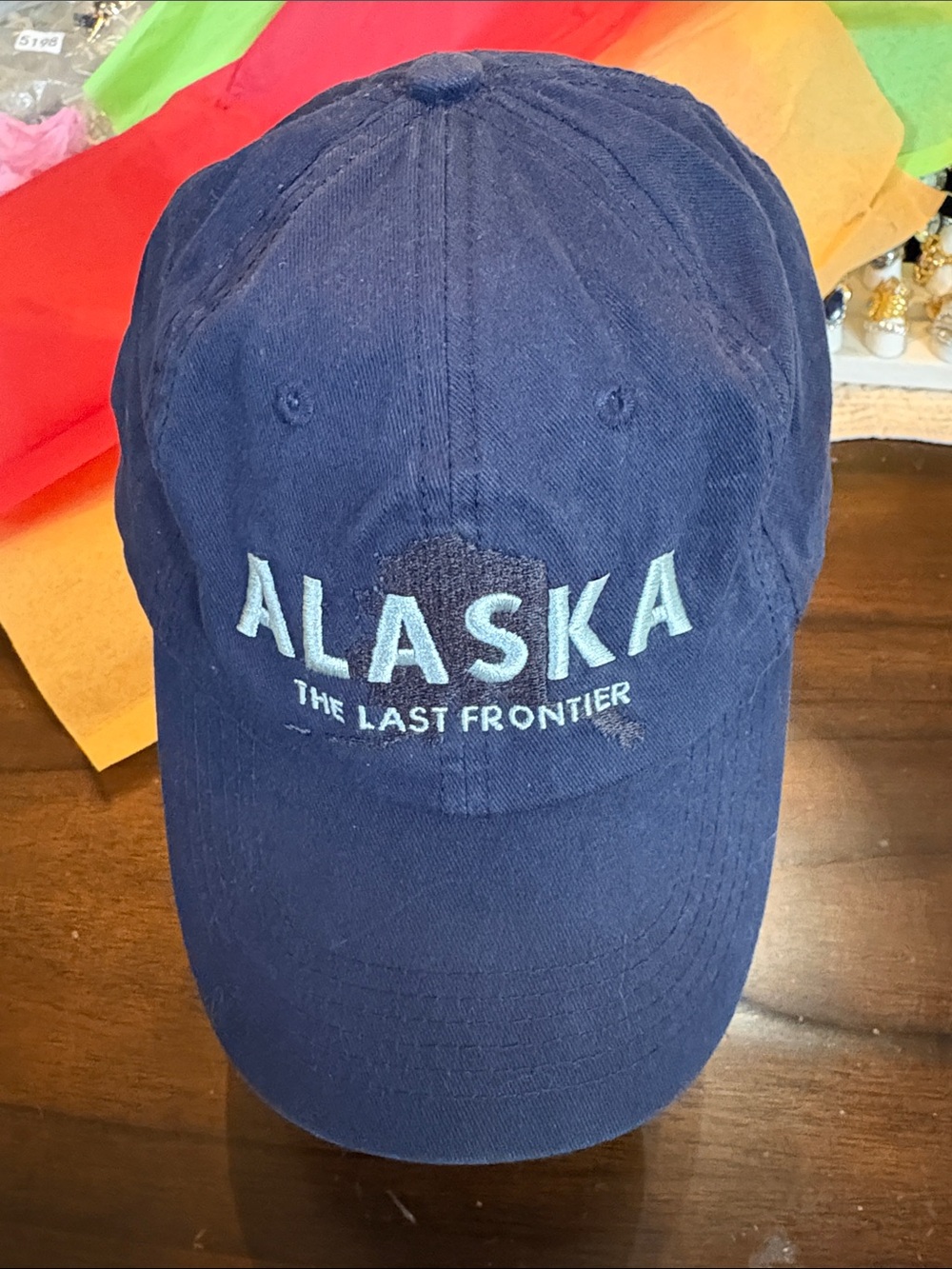 Alaska 'The Last Frontier' Navy Embroidered Baseball Cruise Souvenir Cap